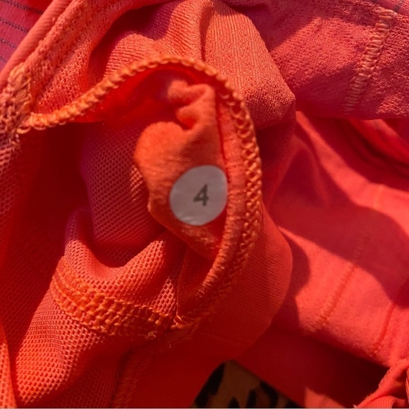 LULULEMON Women Orange Criss Cross Open Back Athletic Tank Top Size 4 - Picture 6 of 6